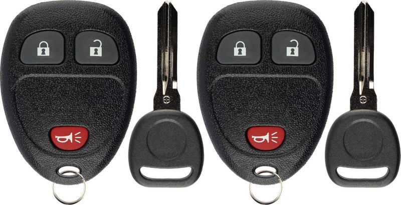 Keyless Entry Remote Control Car Key Fob Replacement for 15913420 with Key (Pack of 2)
